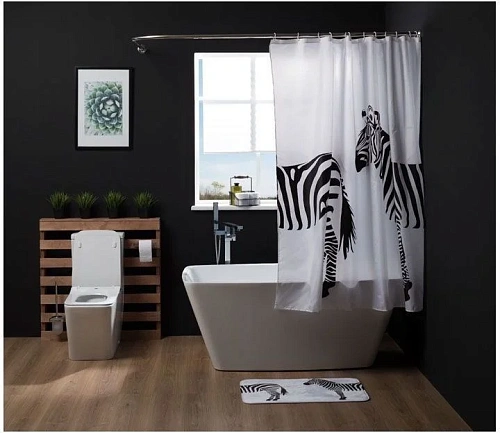 Штора для ванны Aquanet SC3288A 180см, зебры Штора для ванны Aquanet SC3288A 180см, зебры