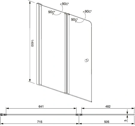 Шторка на ванну Aquanet Alfa 4 NF6222-pivot , прозрачное стекло Шторка на ванну Aquanet Alfa 4 NF6222-pivot , прозрачное стекло