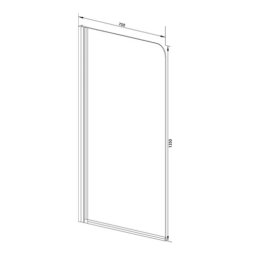 Шторка на ванну Aquanet AQ1 L, матовое стекло 00161912 Шторка на ванну Aquanet AQ1 L, матовое стекло 00161912