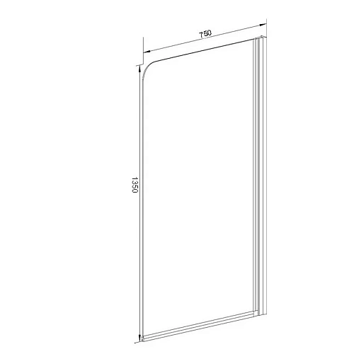 Шторка на ванну Aquanet AQ1 R, матовое стекло 00173656 Шторка на ванну Aquanet AQ1 R, матовое стекло 00173656