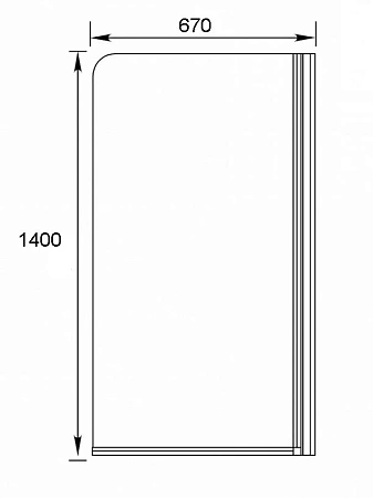 Шторка на ванну Aquanet AQ6 R, стекло матовое 00182940 Шторка на ванну Aquanet AQ6 R, стекло матовое 00182940