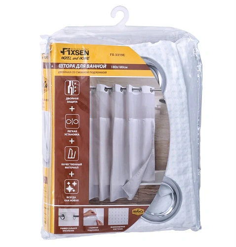 Шторка на ванну Fixsen Hotel FX-3319E белая Шторка на ванну Fixsen Hotel FX-3319E белая