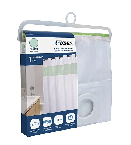Шторка на ванну Fixsen Hotel FX-5115F зеленая Шторка на ванну Fixsen Hotel FX-5115F зеленая