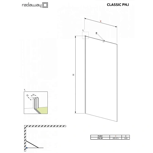 Шторка на ванну Radaway Classic PNJ 211080-001 80 см прозрачное стекло Шторка на ванну Radaway Classic PNJ 211080-001 80 см прозрачное стекло