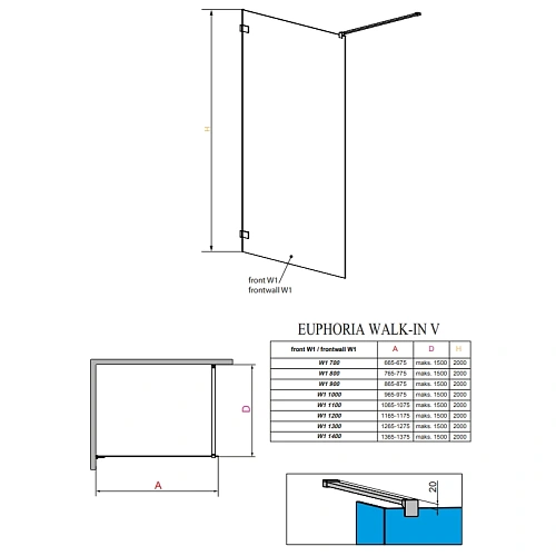 Шторка на ванну Radaway Euphoria Walk-in 383116-01-01 140 см Шторка на ванну Radaway Euphoria Walk-in 383116-01-01 140 см