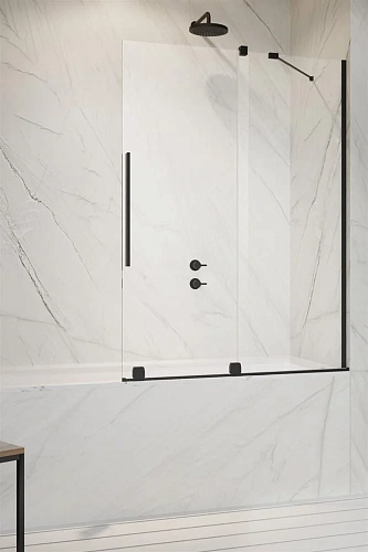 Шторка на ванну Radaway Furo PND II Black 588x150 прозрачное 8 мм правая 1/2 10109588-54-01R Шторка на ванну Radaway Furo PND II Black 588x150 прозрачное 8 мм правая 1/2 10109588-54-01R