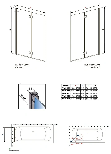 Шторка на ванну Radaway NES 8 PND I 100 Left 10060100-01-01L Шторка на ванну Radaway NES 8 PND I 100 Left 10060100-01-01L