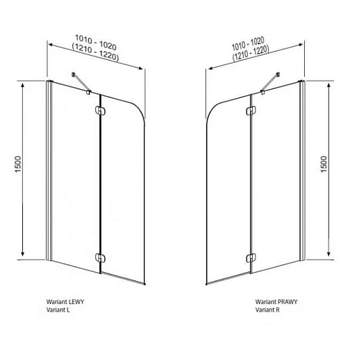 Шторка на ванну Radaway Torrenta PND 101 R 201202-105NR Шторка на ванну Radaway Torrenta PND 101 R 201202-105NR