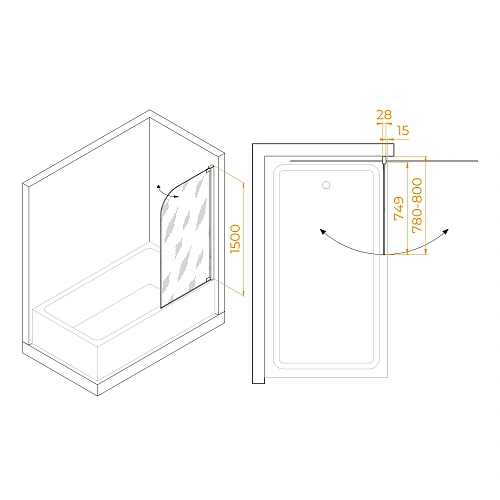 Шторка на ванну RGW Screens SC-01 800 мм Easy Clean хром Шторка на ванну RGW Screens SC-01 800 мм Easy Clean хром