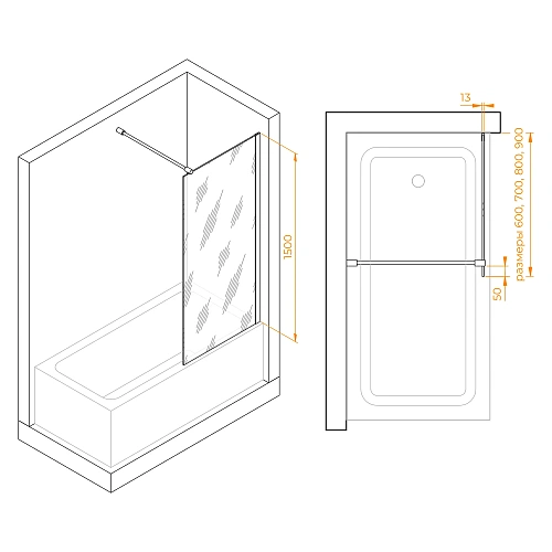 Шторка на ванну RGW Screens SC-051 900 мм Easy Clean хром Шторка на ванну RGW Screens SC-051 900 мм Easy Clean хром