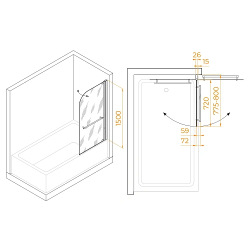 Шторка на ванну RGW Screens SC-06 800 мм Easy Clean хром Шторка на ванну RGW Screens SC-06 800 мм Easy Clean хром