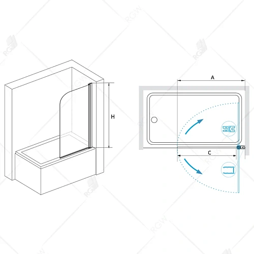 Шторка на ванну RGW Screens SC-09B 800 мм Easy Clean черный Шторка на ванну RGW Screens SC-09B 800 мм Easy Clean черный
