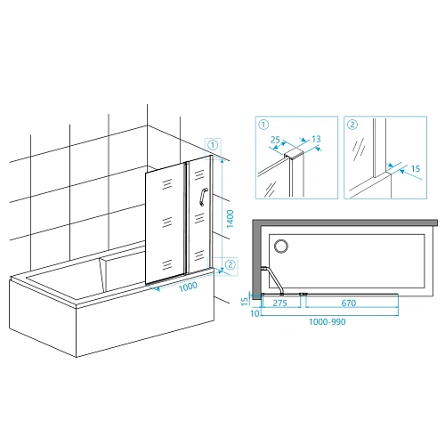 Шторка на ванну RGW Screens SC-11B 1000 мм Easy Clean черный Шторка на ванну RGW Screens SC-11B 1000 мм Easy Clean черный