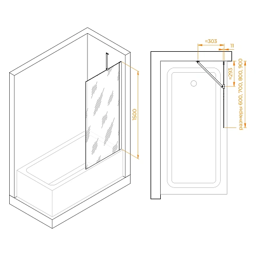 Шторка на ванну RGW Screens SC-150B 900 мм Easy Clean черный Шторка на ванну RGW Screens SC-150B 900 мм Easy Clean черный
