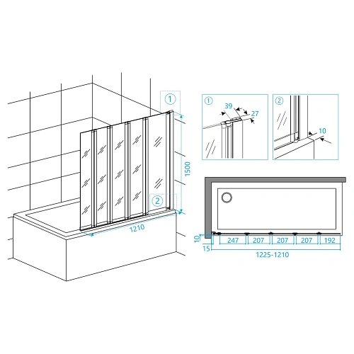 Шторка на ванну RGW Screens SC-21 1200 мм Easy Clean хром Шторка на ванну RGW Screens SC-21 1200 мм Easy Clean хром
