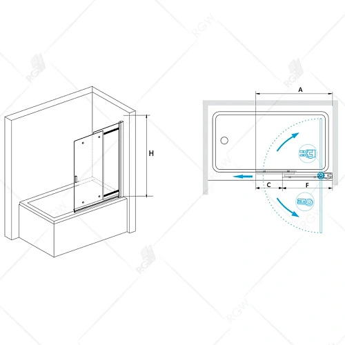 Шторка на ванну RGW Screens SC-44 1000 мм Easy Clean хром Шторка на ванну RGW Screens SC-44 1000 мм Easy Clean хром