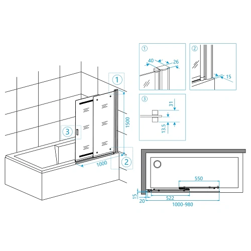 Шторка на ванну RGW Screens SC-44 1000 мм Easy Clean хром Шторка на ванну RGW Screens SC-44 1000 мм Easy Clean хром