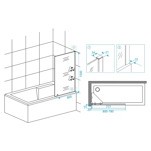 Шторка на ванну RGW Screens SC-53 800 мм Easy Clean хром Шторка на ванну RGW Screens SC-53 800 мм Easy Clean хром