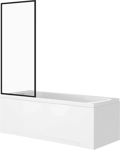 Шторка на ванну STWORKI Карлстад неподвижная, 70х140, профиль черный матовый, прозрачное стекло 5831 583130 Шторка на ванну STWORKI Карлстад неподвижная, 70х140, профиль черный матовый, прозрачное стекло 5831 583130