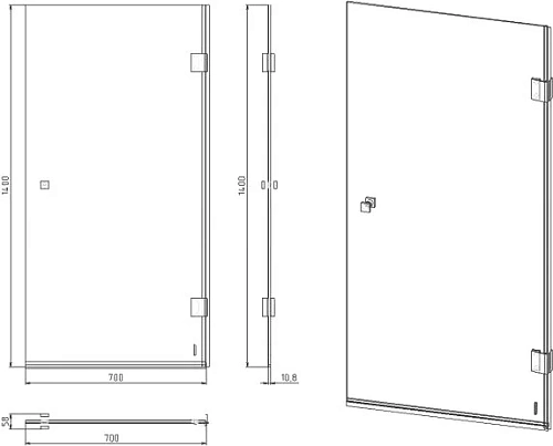 Шторка на ванну STWORKI Ольборг распашная, 70х140, профиль золото, прозрачное стекло 583128 Шторка на ванну STWORKI Ольборг распашная, 70х140, профиль золото, прозрачное стекло 583128