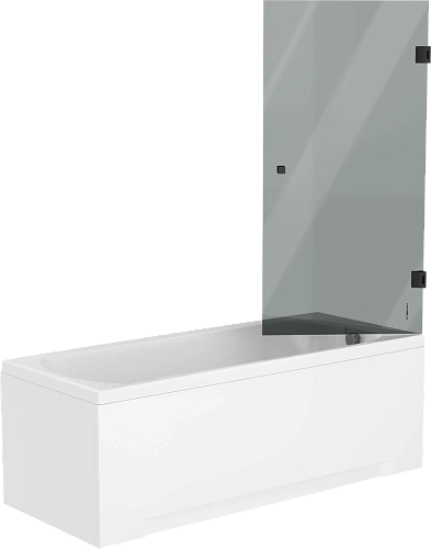 Шторка на ванну STWORKI Ольборг распашная, 70х140, профиль черный матовый, тонированное стекло 58312 583122 Шторка на ванну STWORKI Ольборг распашная, 70х140, профиль черный матовый, тонированное стекло 58312 583122