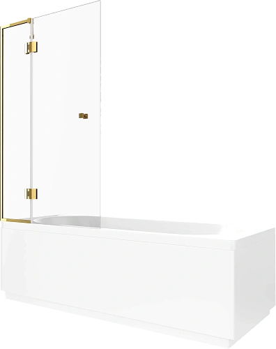 Шторка на ванну STWORKI Орхус распашная, 90 (30х60), профиль золото, прозрачное стекло 583093 Шторка на ванну STWORKI Орхус распашная, 90 (30х60), профиль золото, прозрачное стекло 583093
