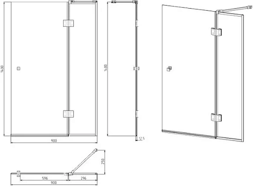Шторка на ванну STWORKI Орхус распашная, 90 (30х60), профиль золото, прозрачное стекло 583093 Шторка на ванну STWORKI Орхус распашная, 90 (30х60), профиль золото, прозрачное стекло 583093