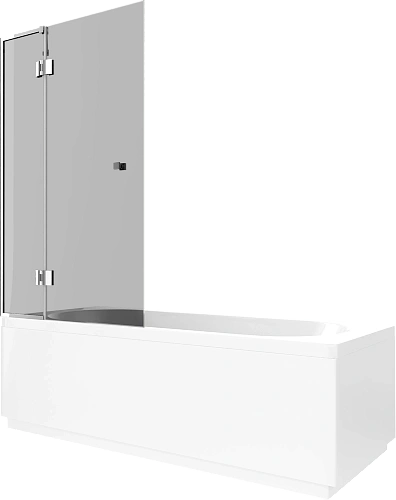 Шторка на ванну STWORKI Орхус распашная, 90 (30х60), профиль хром глянцевый, тонированное стекло 583 583092 Шторка на ванну STWORKI Орхус распашная, 90 (30х60), профиль хром глянцевый, тонированное стекло 583 583092