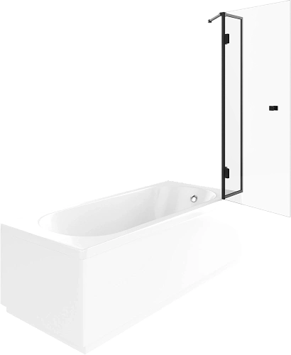 Шторка на ванну STWORKI Орхус распашная, 90 (30х60), профиль черный матовый, прозрачное стекло 58308 583088 Шторка на ванну STWORKI Орхус распашная, 90 (30х60), профиль черный матовый, прозрачное стекло 58308 583088