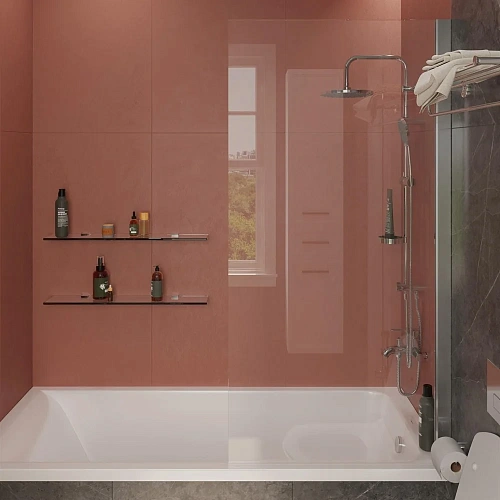 Шторка на ванну STWORKI Стокгольм GV-861 MT 50х150 см, профиль хром матовый 449588 Шторка на ванну STWORKI Стокгольм GV-861 MT 50х150 см, профиль хром матовый 449588