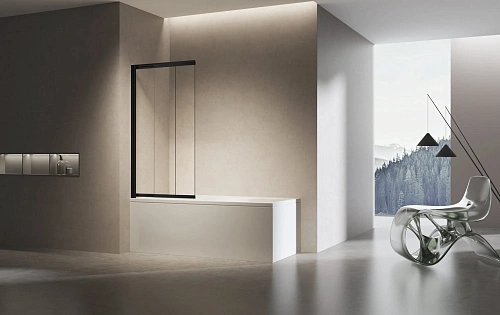 Шторка на ванну Vincea VSB-6E900CLB-L, 900x1400, черный, стекло прозрачное, левая Шторка на ванну Vincea VSB-6E900CLB-L, 900x1400, черный, стекло прозрачное, левая