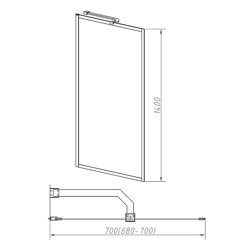 Шторка на ванну VSB-41700CLG, 700x1400, брашированное золото, стекло прозрачное Шторка на ванну VSB-41700CLG, 700x1400, брашированное золото, стекло прозрачное