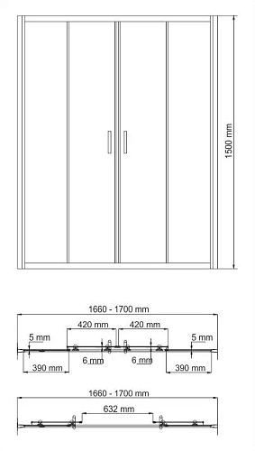Шторка на ванну WasserKRAFT Amper 29S02-170 Шторка на ванну WasserKRAFT Amper 29S02-170