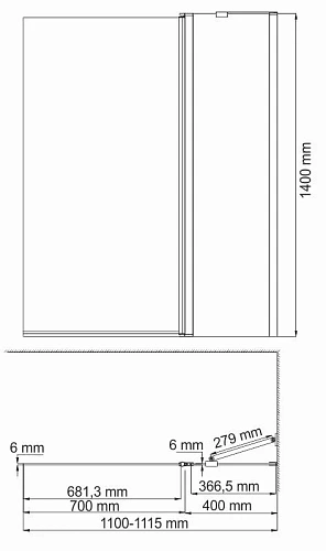 Шторка на ванну Wasserkraft Berkel 48P 48P02-110R Matt glass Fixed Шторка на ванну Wasserkraft Berkel 48P 48P02-110R Matt glass Fixed