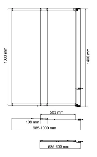 Шторка на ванну WasserKRAFT Main 41S02-100 RM хром Шторка на ванну WasserKRAFT Main 41S02-100 RM хром