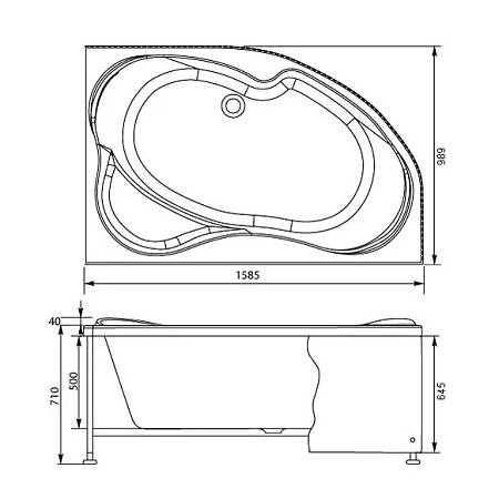 Экран для ванны фронтальный Aquanet Capri 160 L черная 00176556 Экран для ванны фронтальный Aquanet Capri 160 L черная 00176556