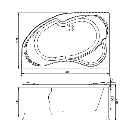 Экран для ванны фронтальный Aquanet Capri 160 R черная 00176557 Экран для ванны фронтальный Aquanet Capri 160 R черная 00176557