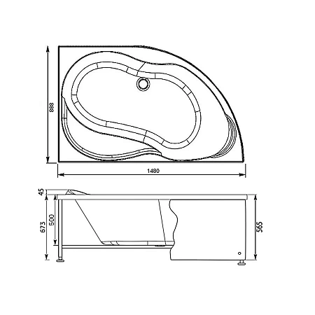 Экран для ванны фронтальный Aquanet Graciosa 150 R черная 00178043 Экран для ванны фронтальный Aquanet Graciosa 150 R черная 00178043
