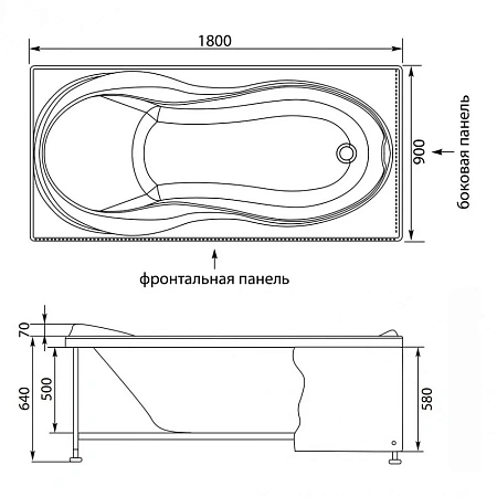 Экран для ванны фронтальный Aquanet Grenada 180 черная 00165311 Экран для ванны фронтальный Aquanet Grenada 180 черная 00165311
