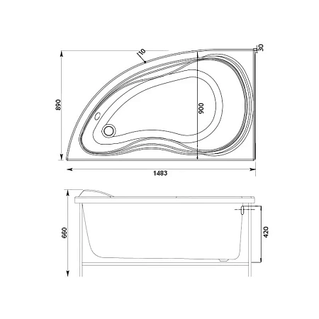 Экран для ванны фронтальный Aquanet Maldiva 150 L черная 00179221 Экран для ванны фронтальный Aquanet Maldiva 150 L черная 00179221