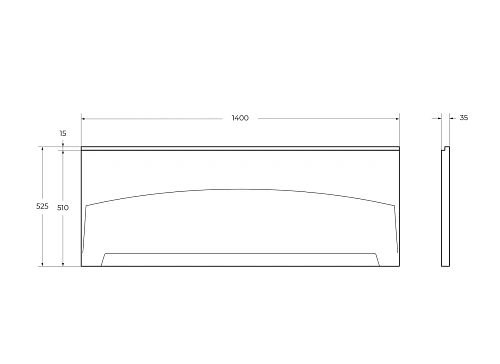 Экран для ванны фронтальный ECO-140-F-SCR-W37 1400x525 белый Экран для ванны фронтальный ECO-140-F-SCR-W37 1400x525 белый