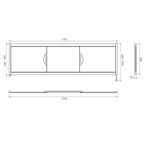 Экран для ванны фронтальный Onika ЛАГУНА 180 белый 518007 Экран для ванны фронтальный Onika ЛАГУНА 180 белый 518007