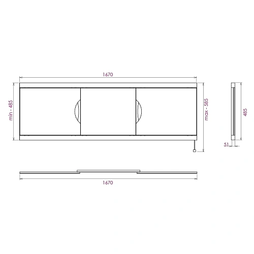 Экран для ванны фронтальный Onika ЛАГУНА-Эконом 170 белый 517015 Экран для ванны фронтальный Onika ЛАГУНА-Эконом 170 белый 517015