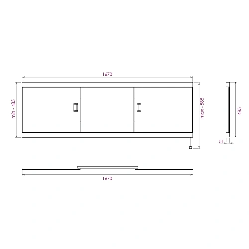 Экран для ванны фронтальный Onika МОНАКО-Эконом 170 белый 517014 Экран для ванны фронтальный Onika МОНАКО-Эконом 170 белый 517014