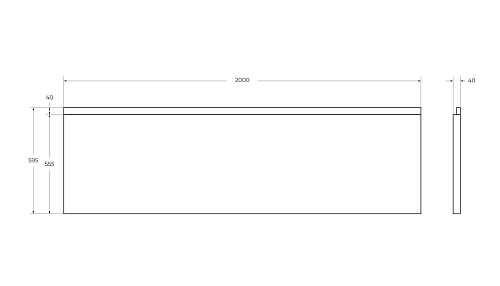 Экран для ванны фронтальный PLANE-200-F-SCR-W37, 200x5x58 Экран для ванны фронтальный PLANE-200-F-SCR-W37, 200x5x58