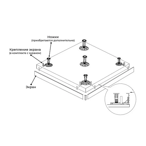 Экран для поддона RGW N/ST-21 Be 50231575-03 Экран для поддона RGW N/ST-21 Be 50231575-03