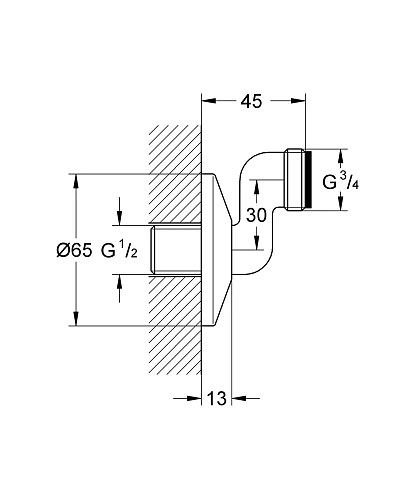 Эксцентрик GROHE s-образный (12005000) Эксцентрик GROHE s-образный (12005000)