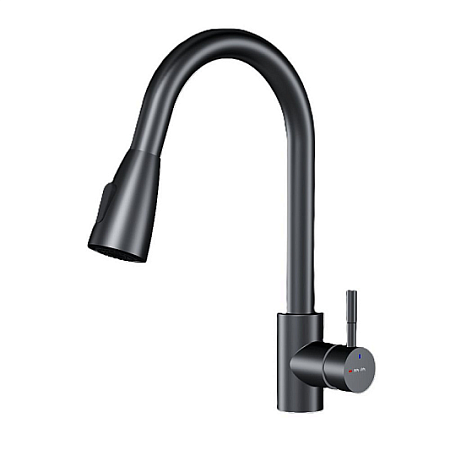 Смеситель для кухни AM.PM X-Joy S F85B07522 S с вытягивающимся изливом, черный Смеситель для кухни AM.PM X-Joy S F85B07522 S с вытягивающимся изливом, черный