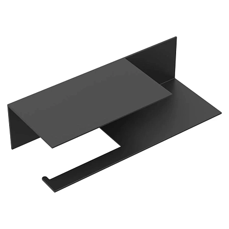 Держатель туалетной бумаги Boheme Qubic 10721-2-B Black c полкой