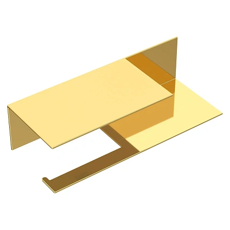 Держатель туалетной бумаги Boheme Qubic 10721-2-G Gold c полкой Держатель туалетной бумаги Boheme Qubic 10721-2-G Gold c полкой
